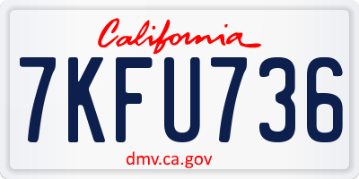 CA license plate 7KFU736