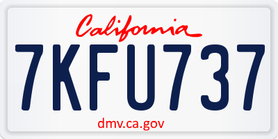 CA license plate 7KFU737