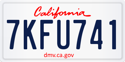CA license plate 7KFU741