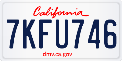 CA license plate 7KFU746
