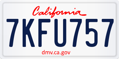 CA license plate 7KFU757