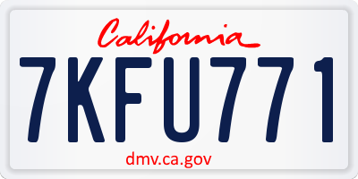 CA license plate 7KFU771