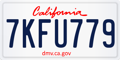 CA license plate 7KFU779