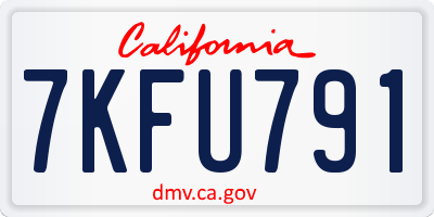 CA license plate 7KFU791