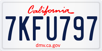 CA license plate 7KFU797