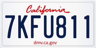 CA license plate 7KFU811