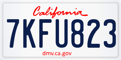 CA license plate 7KFU823