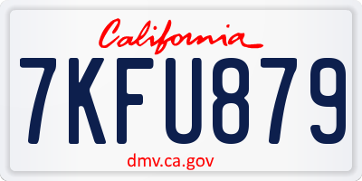 CA license plate 7KFU879