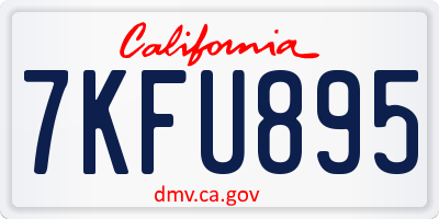 CA license plate 7KFU895