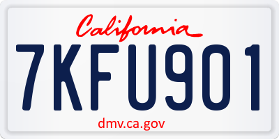 CA license plate 7KFU901