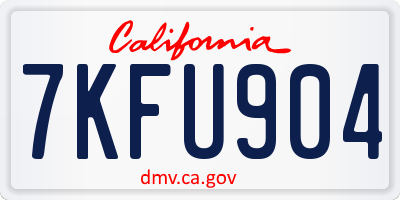 CA license plate 7KFU904