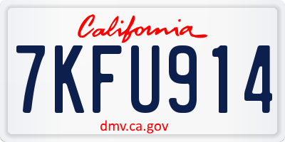 CA license plate 7KFU914
