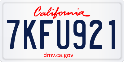 CA license plate 7KFU921