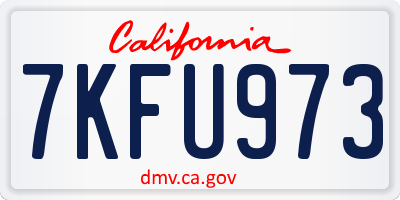 CA license plate 7KFU973