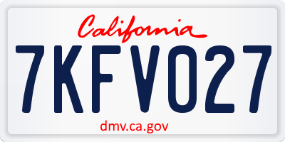 CA license plate 7KFV027