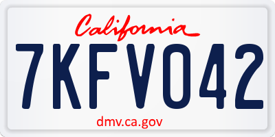 CA license plate 7KFV042
