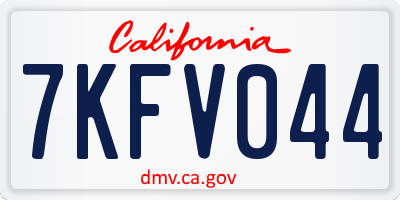 CA license plate 7KFV044