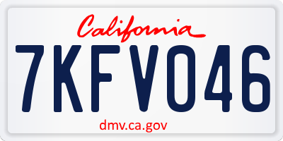 CA license plate 7KFV046