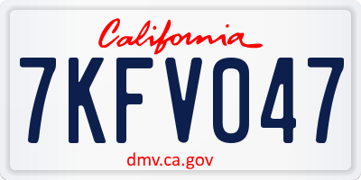 CA license plate 7KFV047