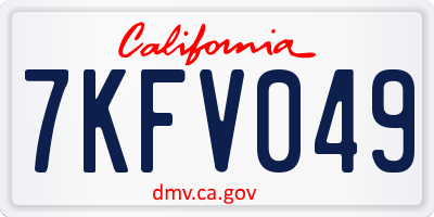 CA license plate 7KFV049
