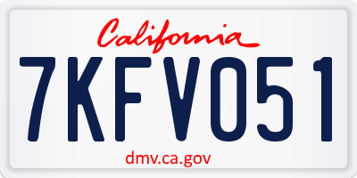 CA license plate 7KFV051