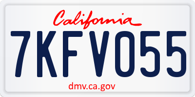 CA license plate 7KFV055