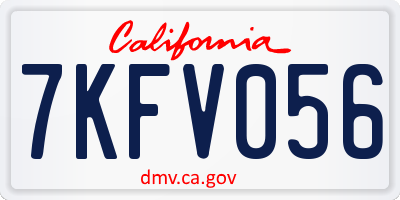 CA license plate 7KFV056