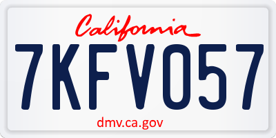 CA license plate 7KFV057