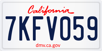 CA license plate 7KFV059