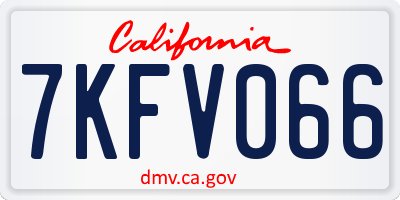 CA license plate 7KFV066