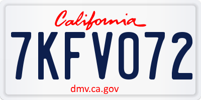CA license plate 7KFV072