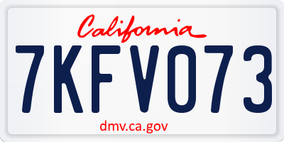 CA license plate 7KFV073
