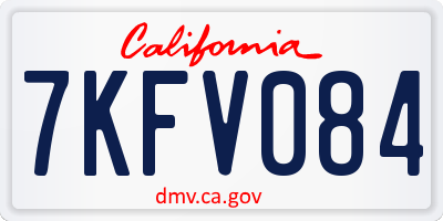 CA license plate 7KFV084