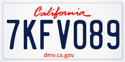 CA license plate 7KFV089