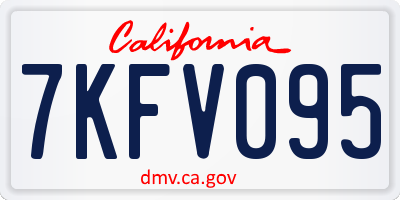 CA license plate 7KFV095