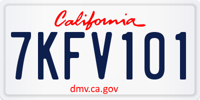 CA license plate 7KFV101