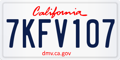 CA license plate 7KFV107