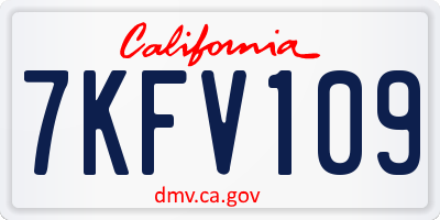 CA license plate 7KFV109