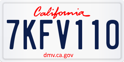 CA license plate 7KFV110
