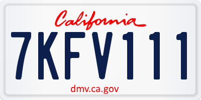 CA license plate 7KFV111