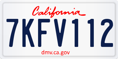 CA license plate 7KFV112