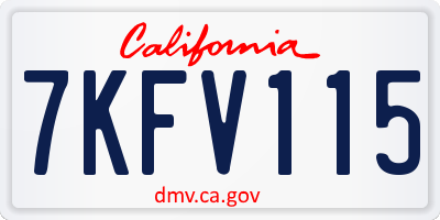 CA license plate 7KFV115
