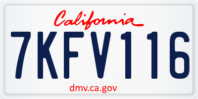 CA license plate 7KFV116