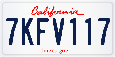 CA license plate 7KFV117