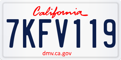 CA license plate 7KFV119