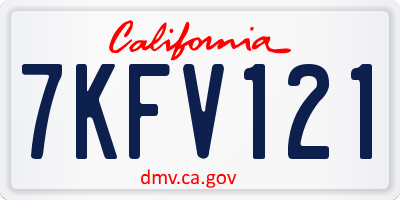 CA license plate 7KFV121