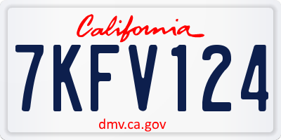 CA license plate 7KFV124