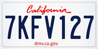 CA license plate 7KFV127