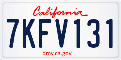 CA license plate 7KFV131