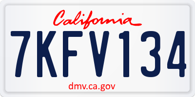 CA license plate 7KFV134